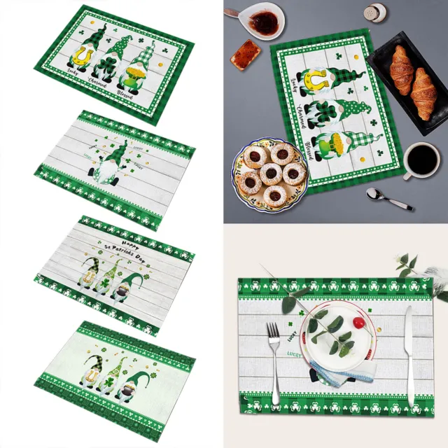 Dining Table Mats with Factory Customized Green Tartan Ribbon Wired Gift Design
