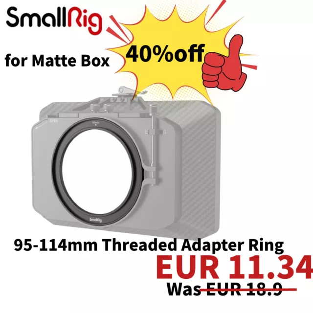 SmallRig anello adattatore filettato da 95 a 114 mm per scatola opaca 2661-DE stock