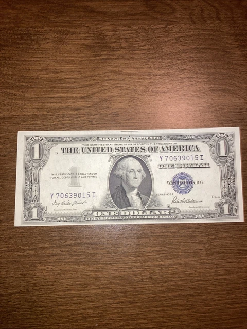 US Silver Certificate $1 note series 1935F block YI - VF 70639015