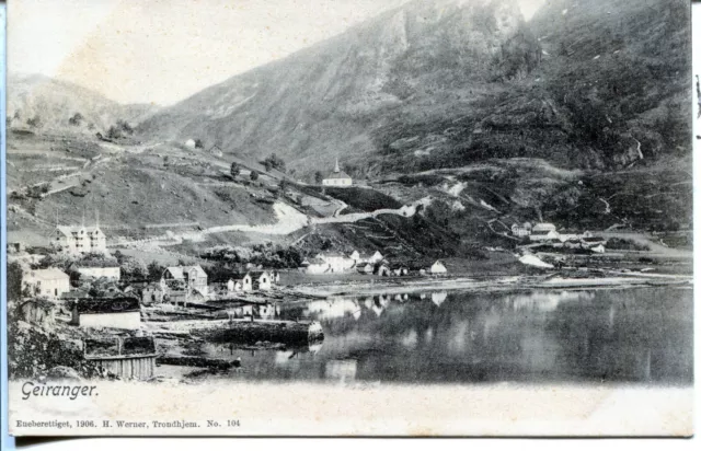 Norwegen Norge Geiranger Alt Selten Blick H.Werner Publiziert Postkarte