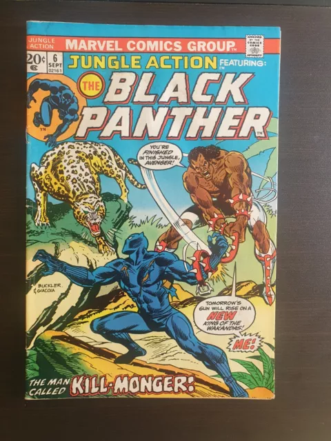 Jungle Action 6 Black Panther In Panther's Rage 1 First Erik Killmonger Gd - Vg