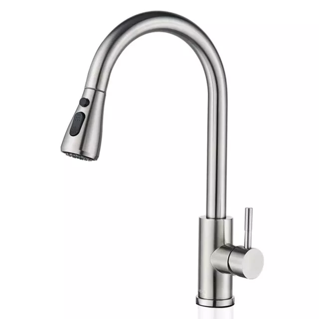 Brushed Nickel Kitchen Faucet Sink Pull Down Sprayer Mixer Tap Stainless Steel