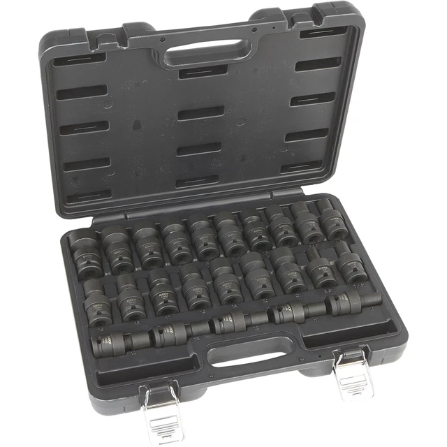 KLUTCH UNIVERSAL JOINT Impact Socket Set 24Pc 1/2in. Drive, SAE