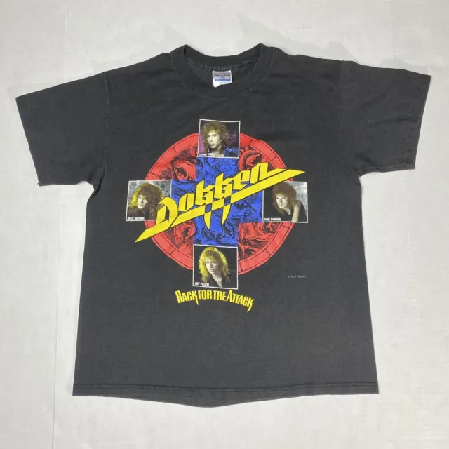 Vtg Dokken Back For The Attack 80s Tour Concert Band Shirt Single Stitch Large