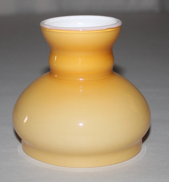 Miniature Butterscotch Cased Glass Lamp Shade Globe 4 Tall / 3-11/16" Fitter