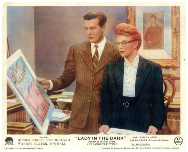 Lady In The Dark Original Color Lobby Card 1944 Ginger Rogers Ray Milland