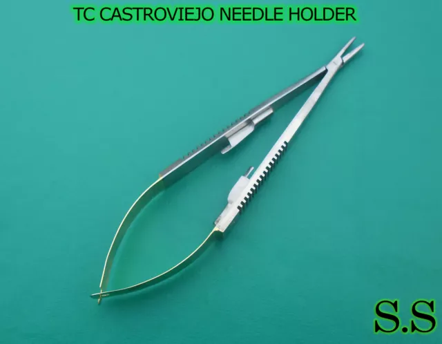 2 T/C Castroviejo Needle Holder 5.5" STR & CVD Dental