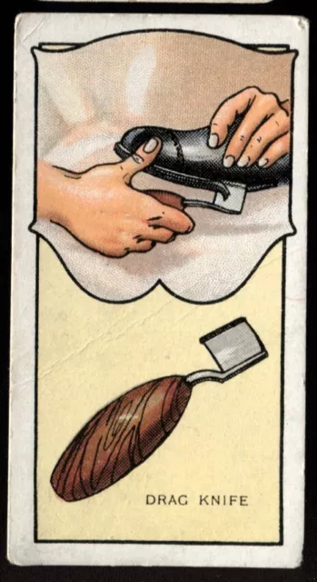 Tarjeta de tabaco, carreras, herramientas y cómo usarlas, 1935, cuchillo de arrastrar, #19