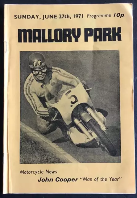 MALLORY PARK 27 Jun 1971 CLUBMANS MOTOR CYCLE RACES Programme