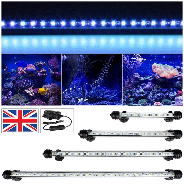 Aquarium Submersible Fish Tank 5050 LED Strip Lights Bar Lamp White Blue RGB UK