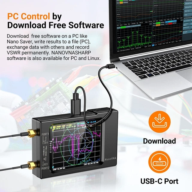 Analyseur De Réseau Vectoriel (VNA) Portable LiteVNA-64 - 50KHz à 6.3GHz - Écran 4"
