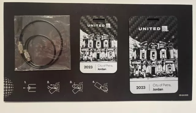 2023 United Airlines Global Services Carbon Fiber Luggage Tag Set Of 2