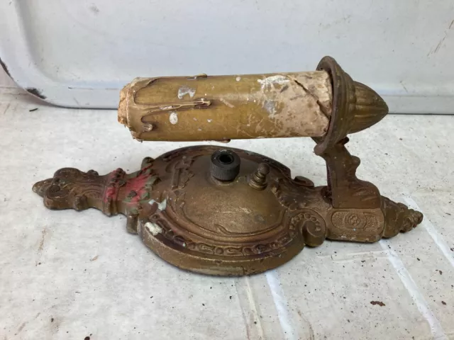 Antique Wall Sconce Light Cast Iron Circa 1900's