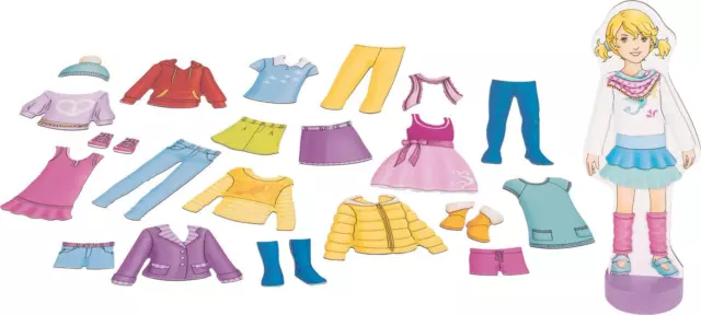 Goki Anziehpuppe 10 Outfits Kleidung legen Legespiel Kreatives Spiel Mode Puppe