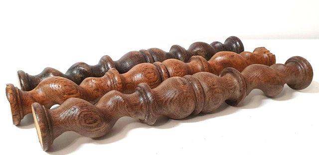 3 Twist barley carved turned wood Column - Antique french architectural salvage 2