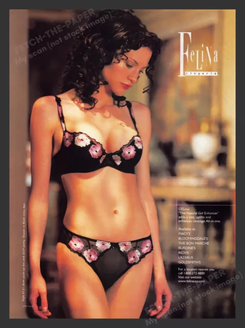 FELINA LINGERIE GELINA Bra & Panty Floral 2000 Print Advertisement