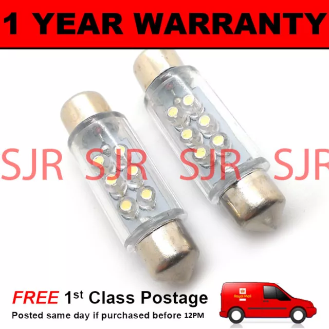 2X Pink Number Plate Interior Light Dome Led Bulbs 30 36 39 42 44Mm Festoon Oa