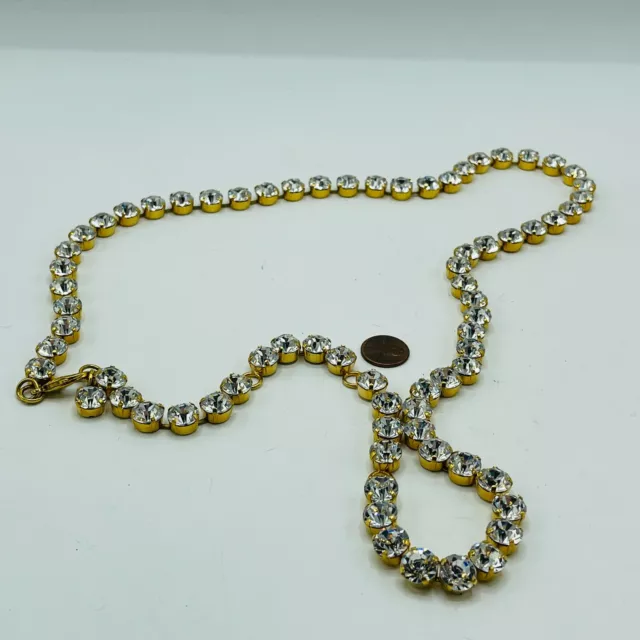 Vintage Rhinestone Belt Adjustable Dangle 36" Long Rope Chain Belt Necklace Belt