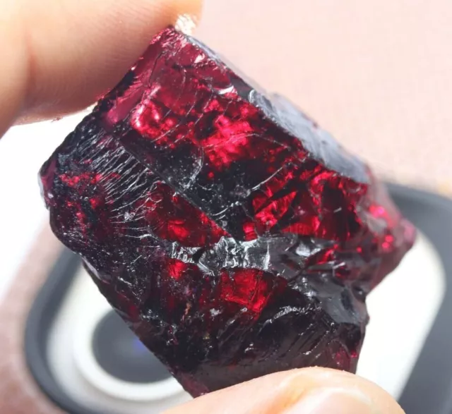 70 Ct Certified Untreated Rare Natural Red Painite Rough Mogok Facet Mine 29x15