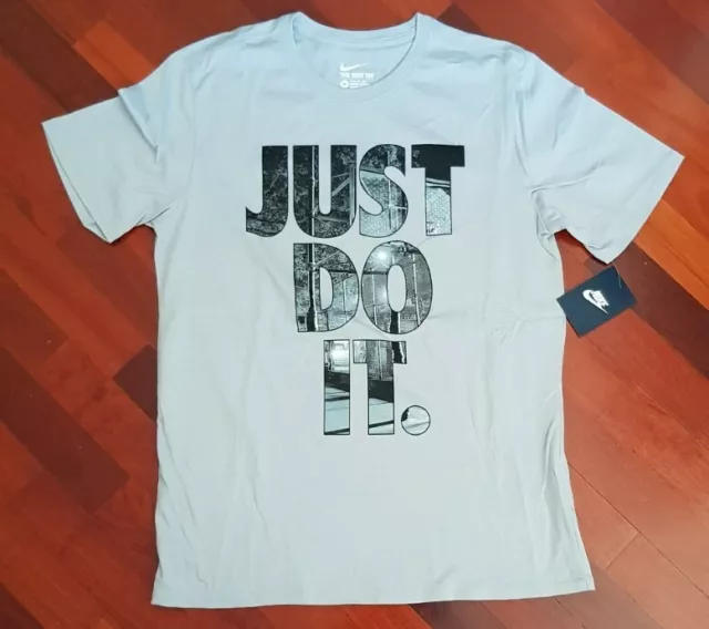 Nike just do it playground t-shirt gray M jordan air basketball out of print
