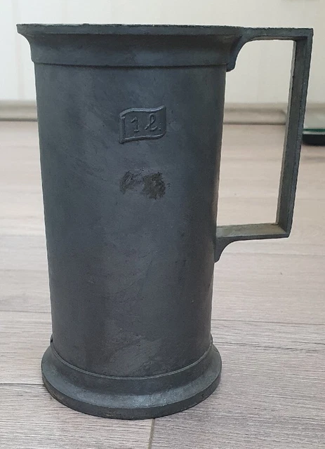 PELTRATO 95% Zinnbecher Messbecher Apotheker Becher Krug 1 l
