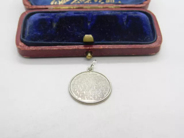 Sterling Silver Lord's Prayer Medallion Charm Pendant Vintage c1970