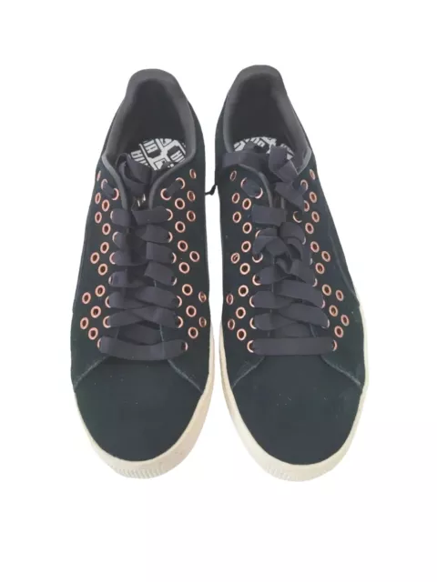 Puma VR Black Size 9 Leather Rose Gold Grommet Suede Lace Sneakers Womens