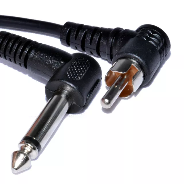 1m 6.35mm 1/4 inch Mono Jack Plug to RCA Male Plug Right Angle Audio Cable