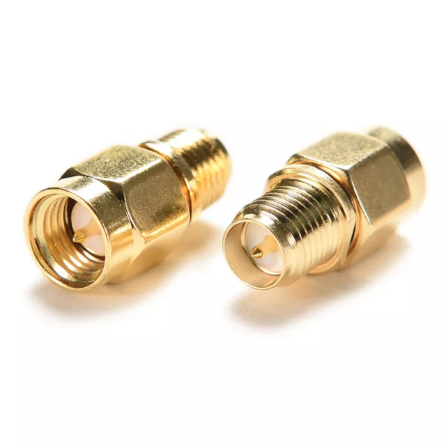 2 X Adapter RP-SMA Female to SMA Male Plug Both Male Center Straight -lk