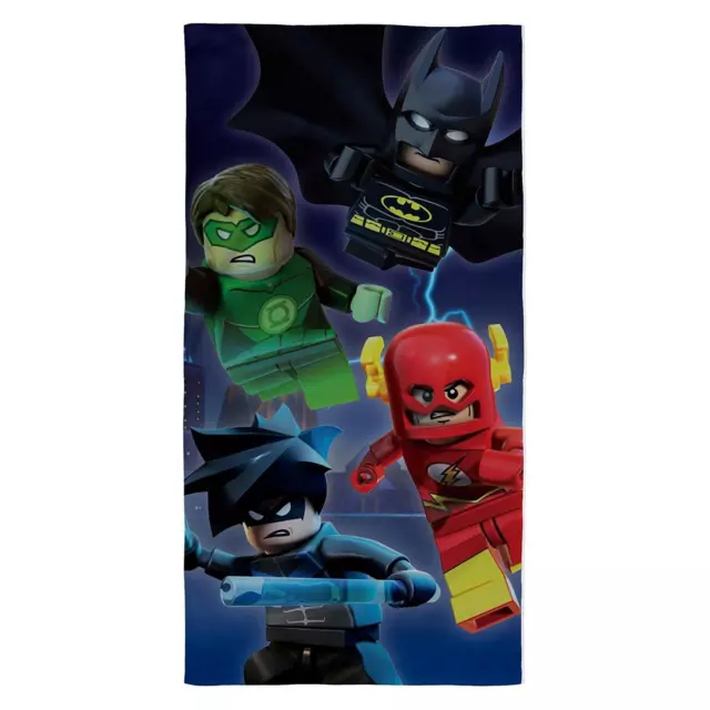 Lego Super-Héros Serviette Bain Plage Piscine Batman Vert Lanterne 100% Coton