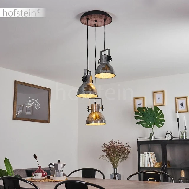 Lustre Rétro À 3 Lumières Plafonnier Diamant Suspension Luminaire En