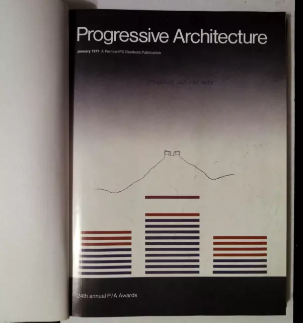 1977 Progressive Architecture Magazine Bound Lot January-April 4 Issues!