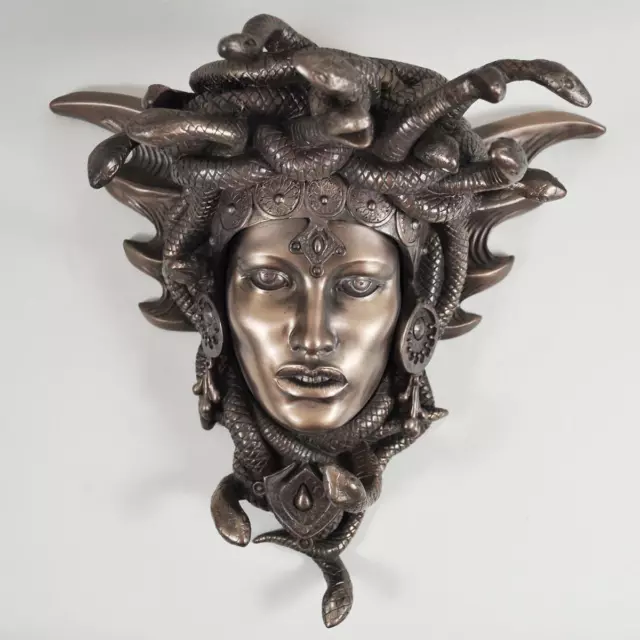 Fiesta Studios Medusa Guardian Head Wall Plaque Sculpture Cold Cast Bronze Gift