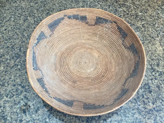 Antique 13” Native American Indian Basket Geometric Pattern