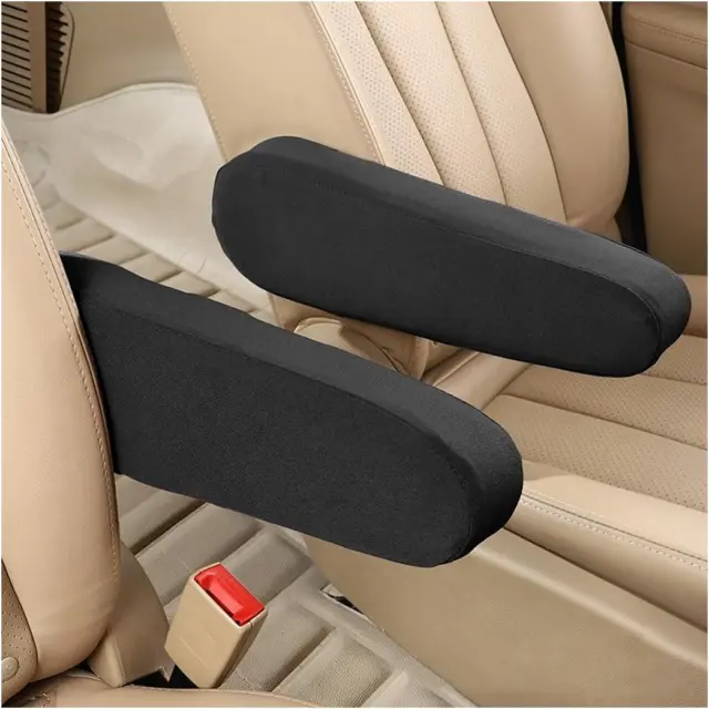 AUCELI 2 Pcs Car Front Seat Armrest Covers, Cloth Fabric Armrest Protectors, Dir