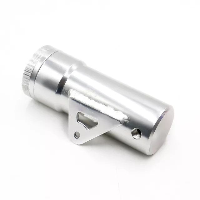 Silver Motorcycle Oil Catch Tank Aluminum Coolant Reservoir Catch Fuel Can Tank