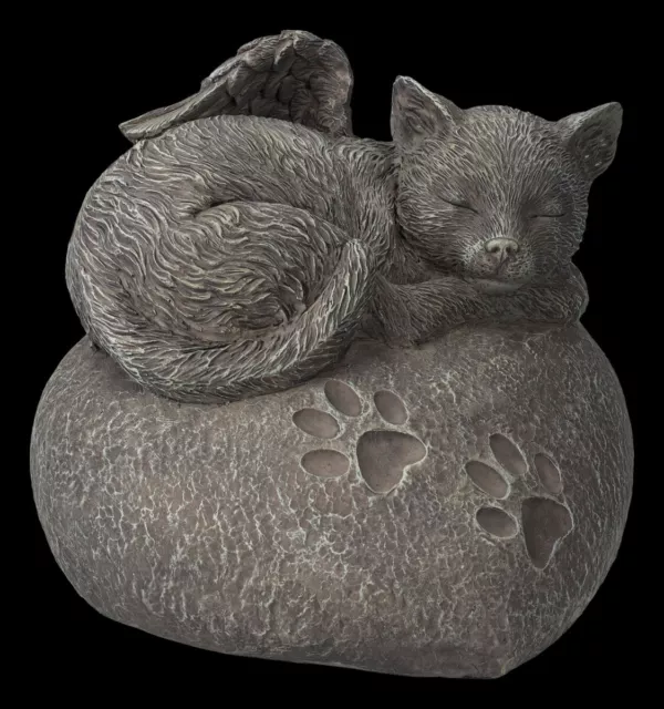 Animal Urna - Gatos Angel En Corazón Adornos de Piedra - para Conmemorar Figura