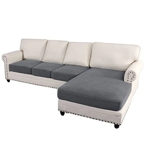 H.VERSAILTEX Sectional Couch Covers 4 Pieces Sofa Seat Cushion Covers L Shape...