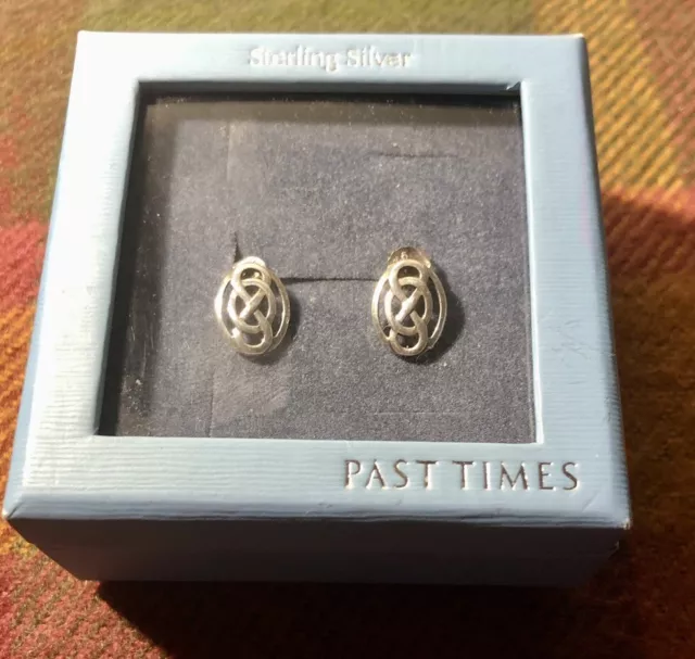 925 Sterling Silver Celtic Knot Drop Earrings Boxed from PAST TIMES
