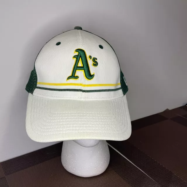 NEW ERA OAKLAND Athletics Mesh SnapBack Hat Cap Men’s White Green ...