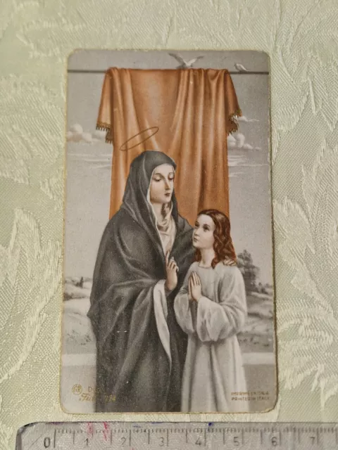 Santino Holy Card Madonna con Gesù Bambino AR Fides 2/4 SI140 ^