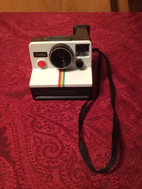 Vintage Polaroid SX-70 One Step White Rainbow Stripe Instant Land Camera Tested