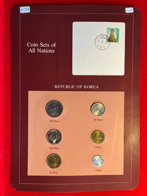N177 Coin Sets of All Nations - South Korea - 6 Coins Set   UNC