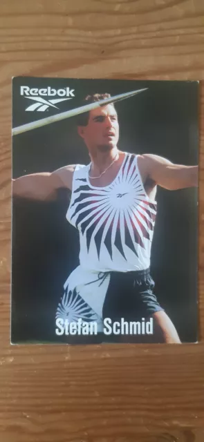 Stefan Schmid Autogrammkarte unsigniert Leichtathletik Speerwurf LG Karlstadt