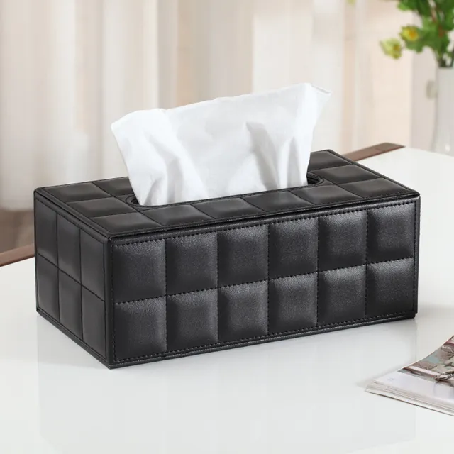 High Grade Leather Tissue Box Case Cover Holder Car Napkin Storage Paper Rack