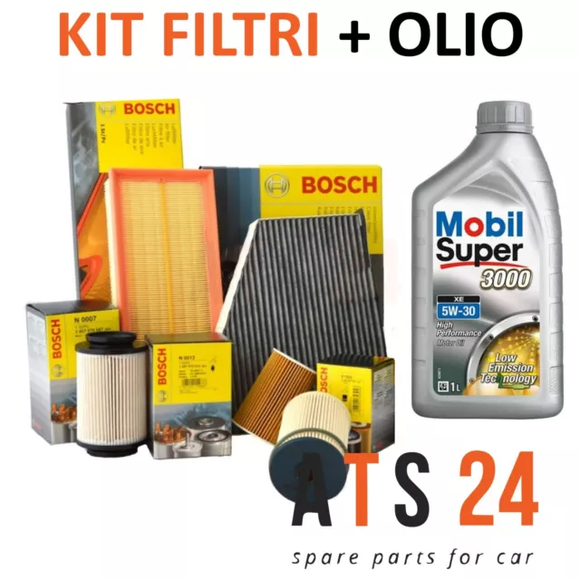 Kit Tagliando Filtri Bosch + Olio Castrol 5W30 + Candele Smart 450 600 Benzina