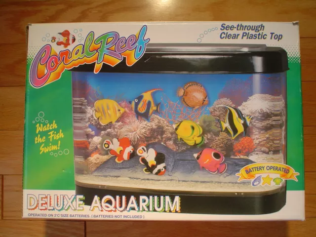 CORAL REEF DELUXE AQUARIUM - Battery Operated Toy -Watch 8 Fishes Swim- NEWINBOX