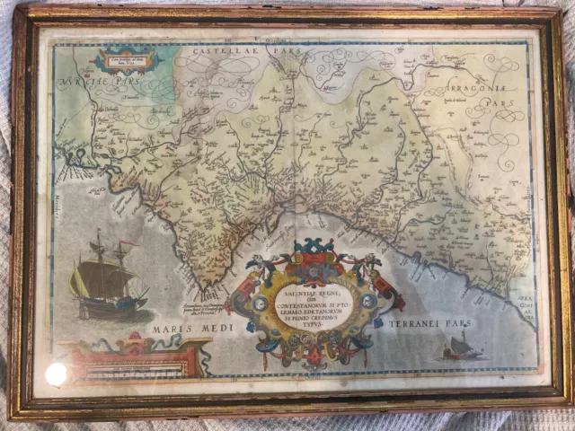 Abraham Ortelius Valencia Map: Valentiae Regni, olim Contestanorum si Ptolemaeo,