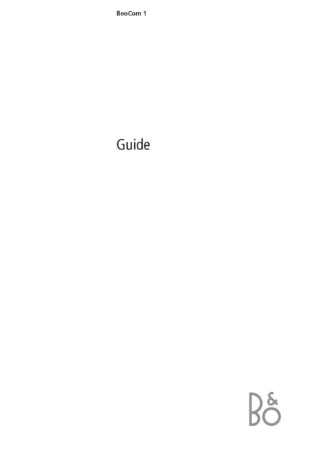 Operating Instructions for Bang Olufsen Beocom 1