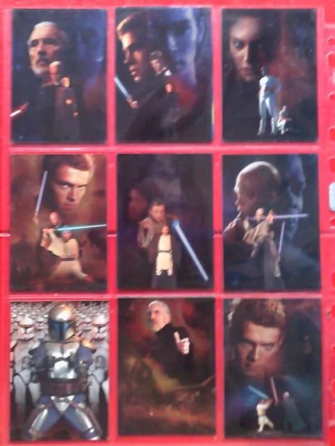 Star Wars Attack Of The Clones Silver Foil Card Set